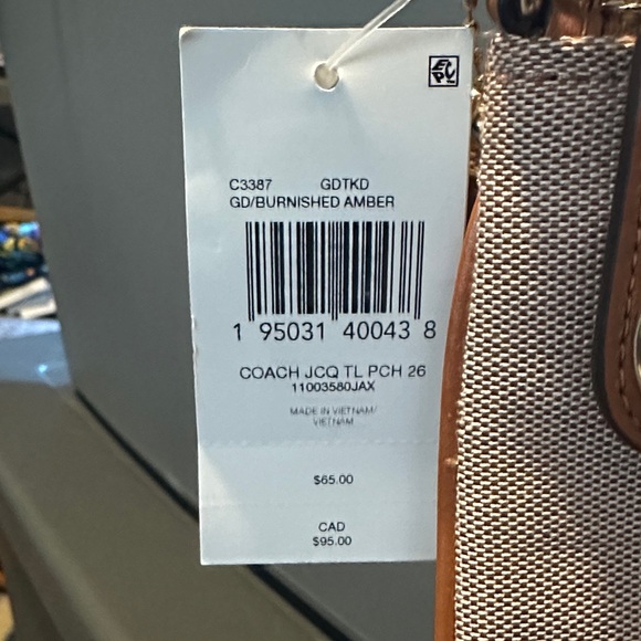 Coach Pink and Tan Wristlet - Picture 2 of 9